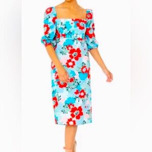Tuckernuck Blue and Red Floral Dress
